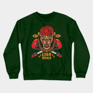 Retro Lion Rocker Crewneck Sweatshirt